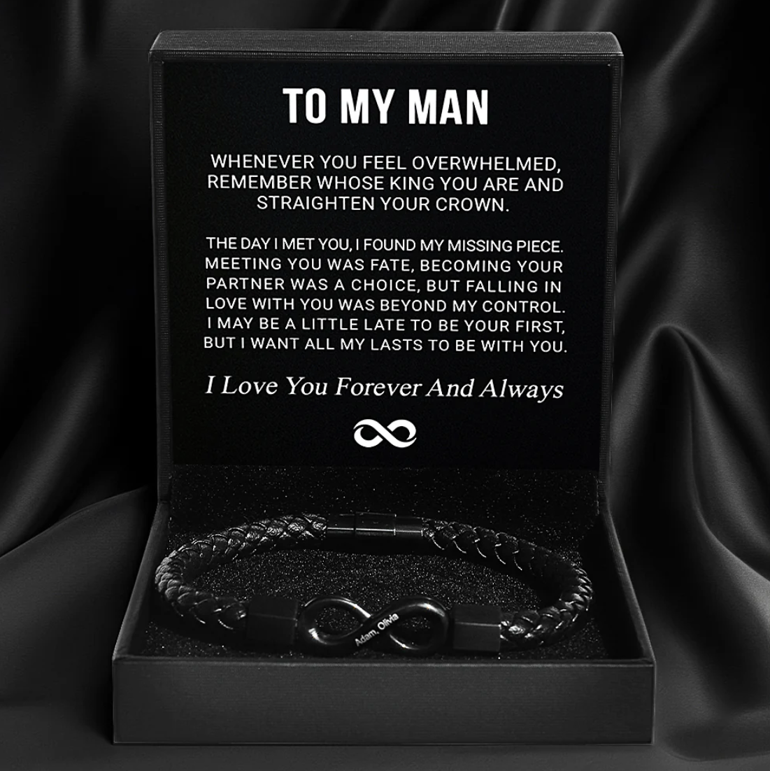 "To My Man" Engraved Bracelet